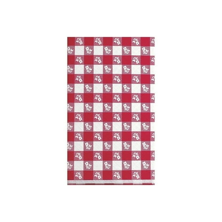 Plastic Tablecovers, Red Gingham Pattern, 54 x 108