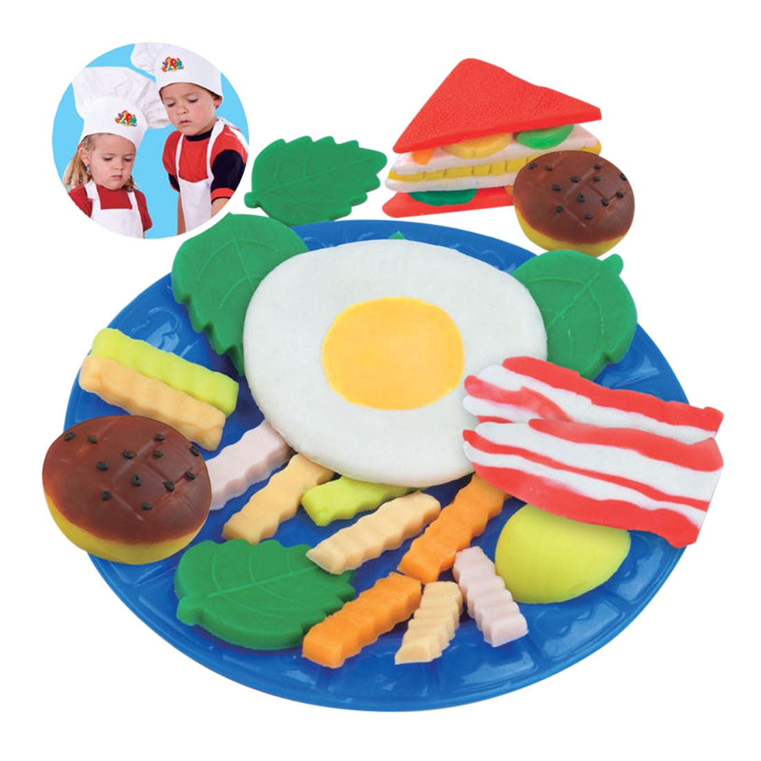 Kids Children Playdough Toy Set Breakfast Color Clay Series DIY