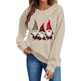 thumbnail image 3 of NSLGXD Women's Christmas Sweatshirt Cute Gnomes Print Crewneck Long Sleeve Casual Fall Winter Holiday Tops S-2XL, 3 of 9