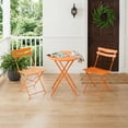 thumbnail image 4 of 3-Piece Folding Bistro Set – Metal Patio Table with 2 Chairs, Space-Saving Collapsible Design, No Assembly Required, Portable for Balcony, Porch & Outdoor Use, Weather Resistant, Orange, 4 of 8
