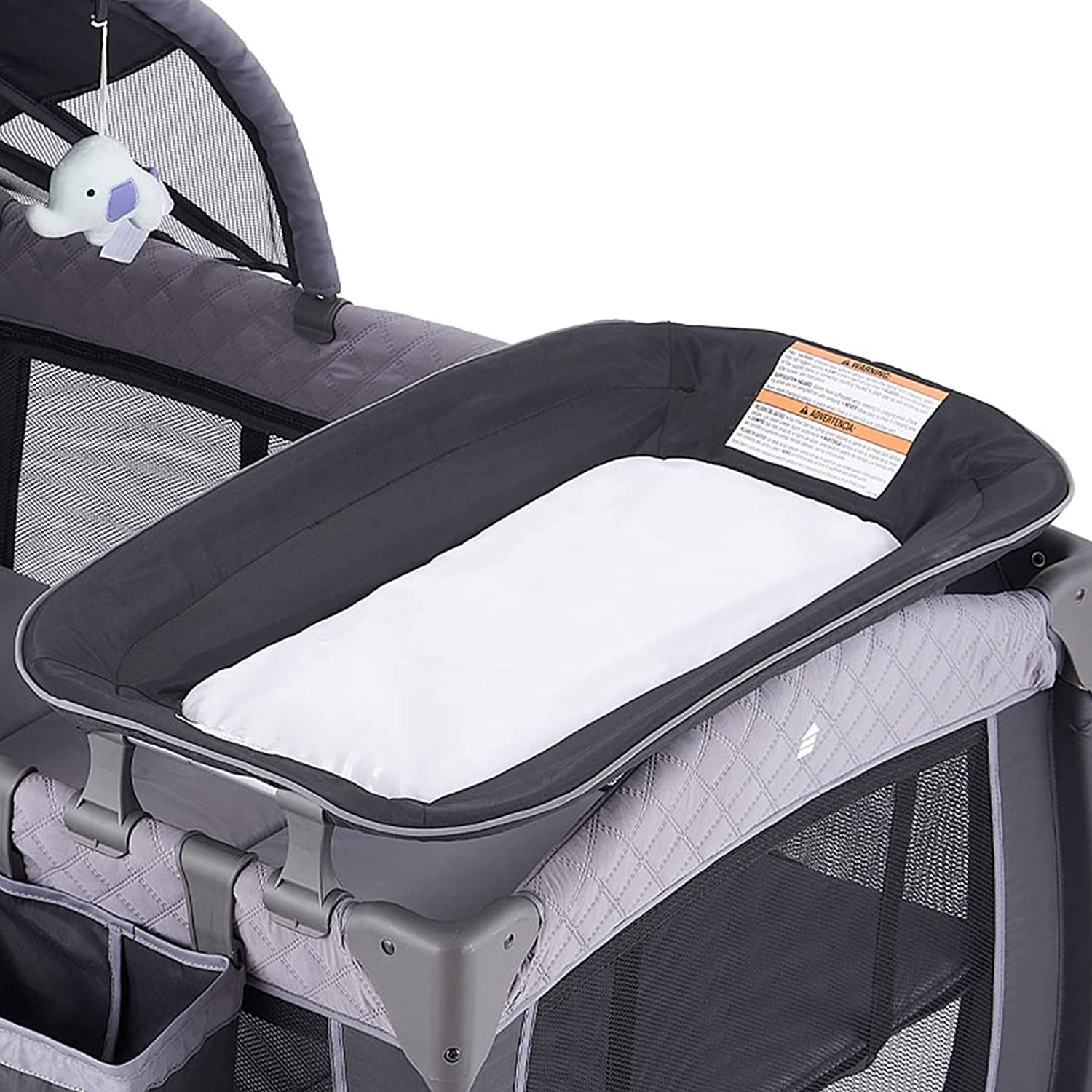 Pamo Babe Unisex Portable Baby Play Yard Include Wheels, Canopy, Changing Table for Newborn(Grey) - image 3 of 13