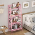 thumbnail image 3 of Ladder Bookshelf, 4-Tier Open Shelf for Living Room Bedroom Office Pink, 3 of 7