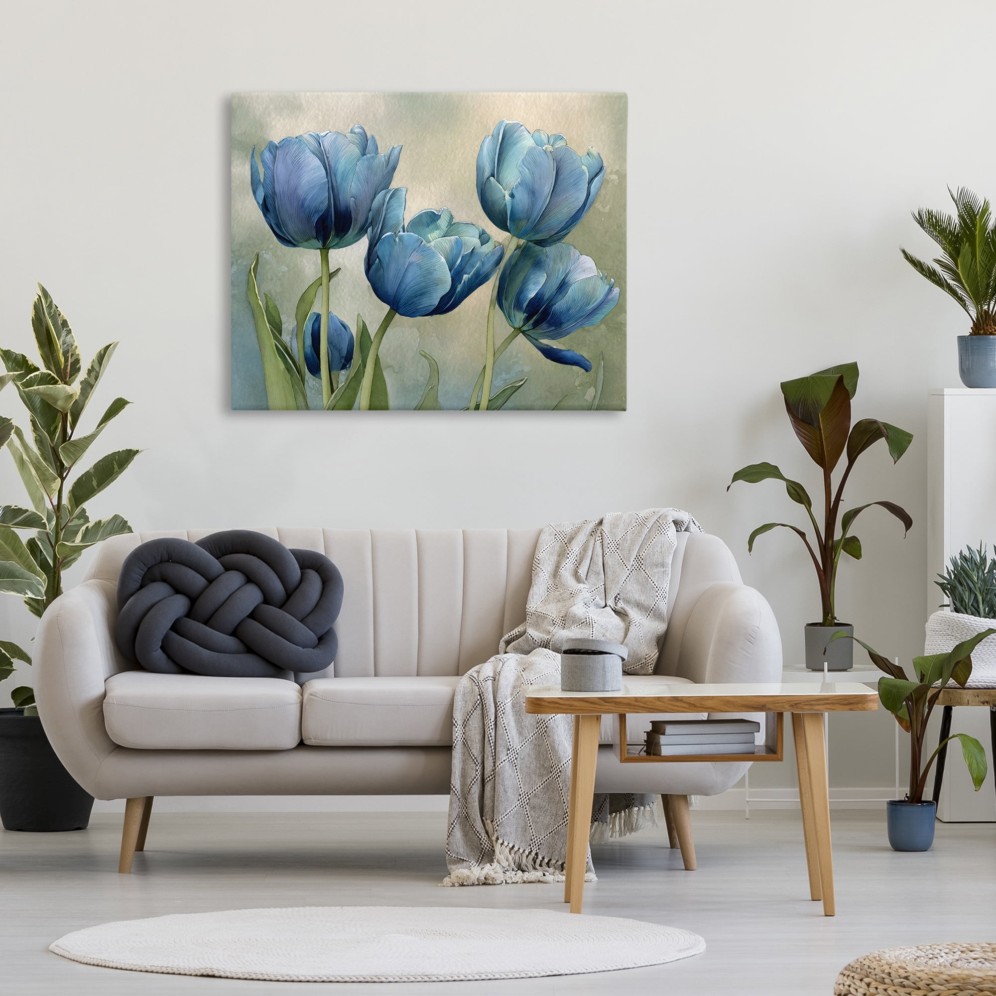 Stupell Industries Drawn Blue Tulip Flowers Canvas Wall Art, design by Franklyn Gregory