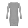 thumbnail image 4 of BRGZLK Kids Girls Long Sleeve Dress Fall Trendy Solid Color Round Neck Tulle Midi Dress Casual And Comfort Breathable Dress for Party Gray 14-15 Years, 4 of 6