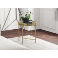 thumbnail image 4 of Prestige Side Table. End Table Living Room. Bedside Table or Night Stand. Small Entry Table. Easy To Assemble. Gold Base and Top. Brushed. Mirror Top, 4 of 4