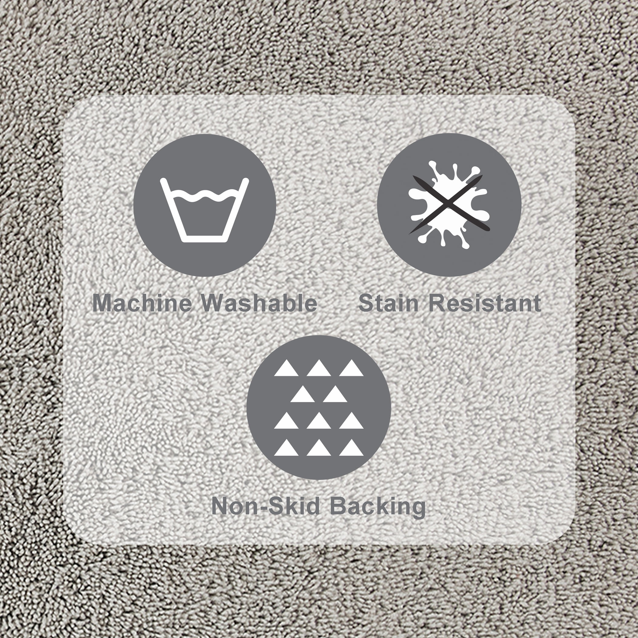 Mainstays Performance Recycled Polyester Bath Rug 24x40" Soft Silver