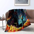 thumbnail image 1 of Blanket ，Colorful Demon Wolf Print Blanket，Lightweight Cozy Warm Plush Blanket, 1 of 4