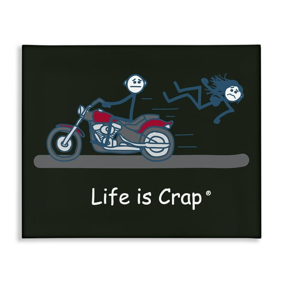 Stupell Industries Funny Motorcycle Babe Novelty & Humor Painting Wrapped Canvas Art Print Wall Art, 20 x 16