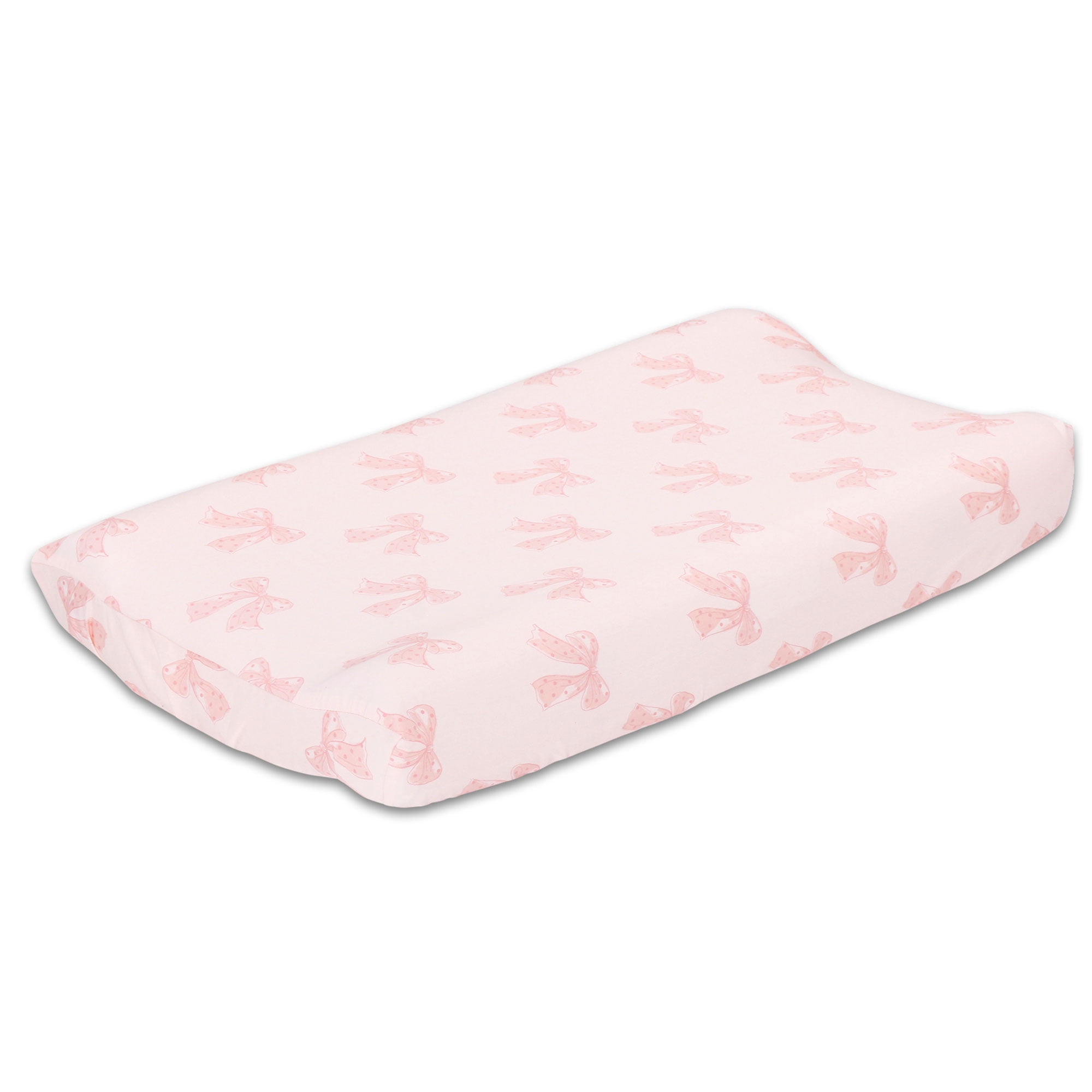Baby Girl Changing Pad Cover Dusty Pink Bow Print Grace