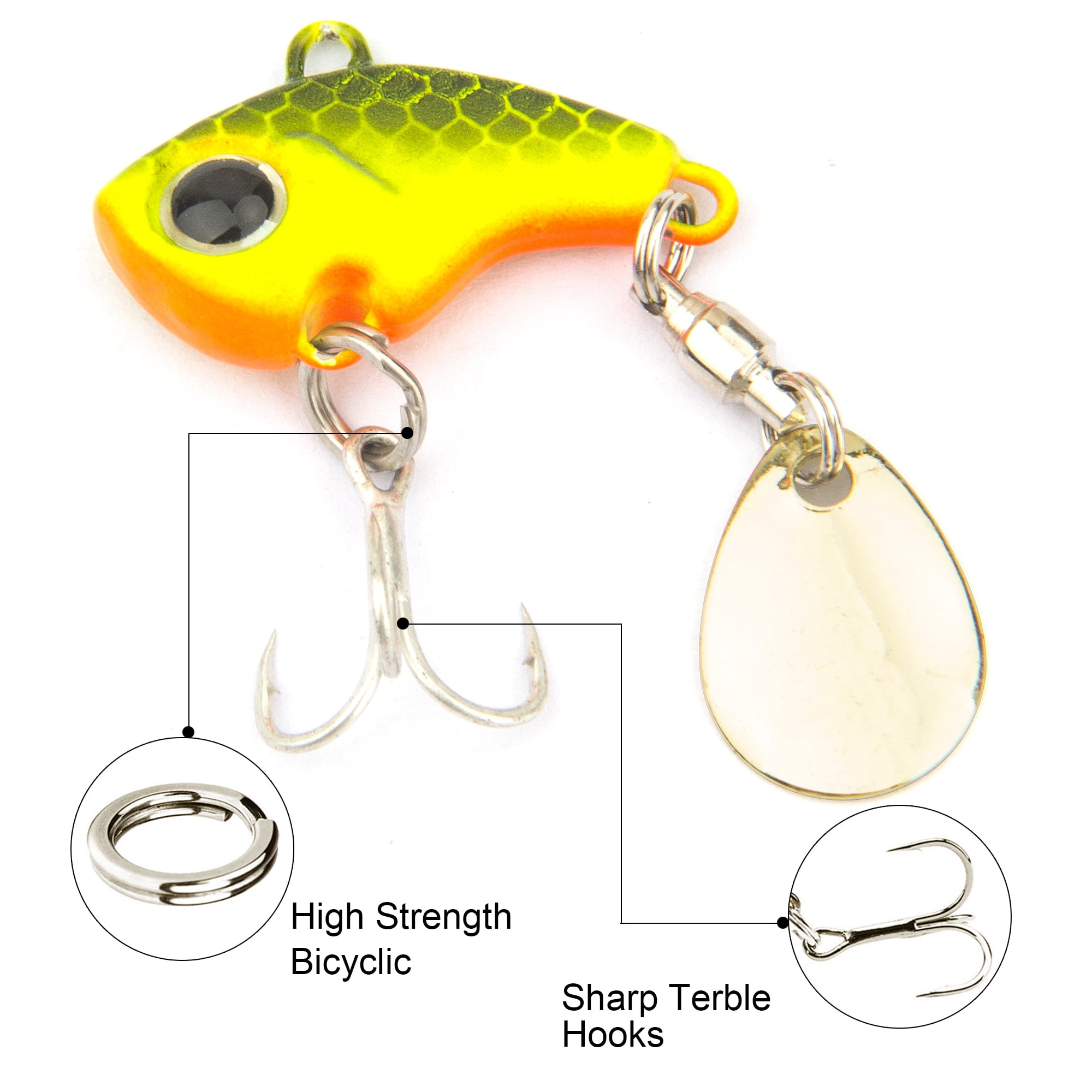5-Piece VIB Tail Spinner Fishing Lures Kit Blade Baits For Bass, Trout & Pike With Tackle Box Ice Fishing Jigs 5-Piece VIB Tail Spinner Fishing Lures Kit Blade Baits For Bass, Trout & Pike With Tackle Box Ice Fishing Jigs