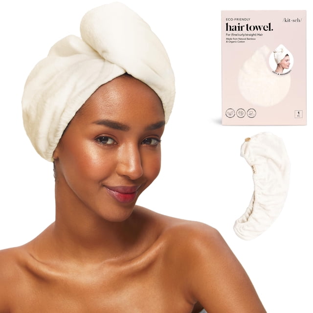 Kitsch Toalla de microfibra para el pelo para mujer, turbante de pelo para secar el cabello mojado, toallas de pelo f ciles de girar, toalla de microfibra s per absorbente y ultrasuave, toalla de pelo