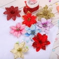 thumbnail image 4 of Uxcell 10Pack Christmas Glittered Artificial Christmas Flowers Picks Ornaments (Blue), 4 of 6