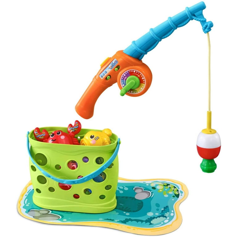 VTech Jiggle and Giggle Fishing Set, Reel in the fun and learning with  seven sea creatures that jiggle and wiggle when you catch them on the  magnetic