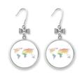 thumbnail image 1 of Global Map Lgbt Rainbow Wordcloud Bow Earrings Drop Stud Pierced Hook, 1 of 3