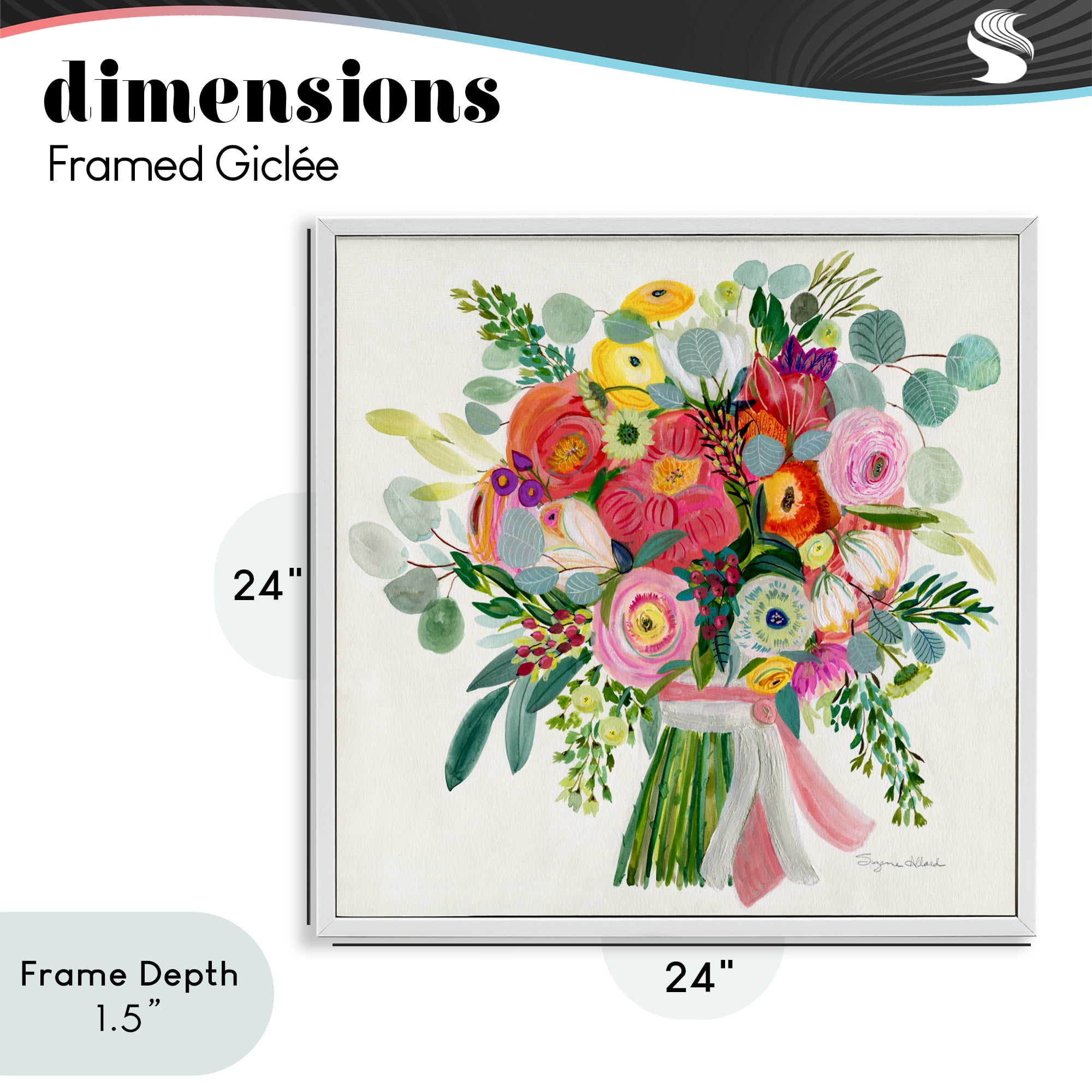 Stupell Industries Constant Friend Bouquet White Framed Giclee Art, design by Suzanne Allard