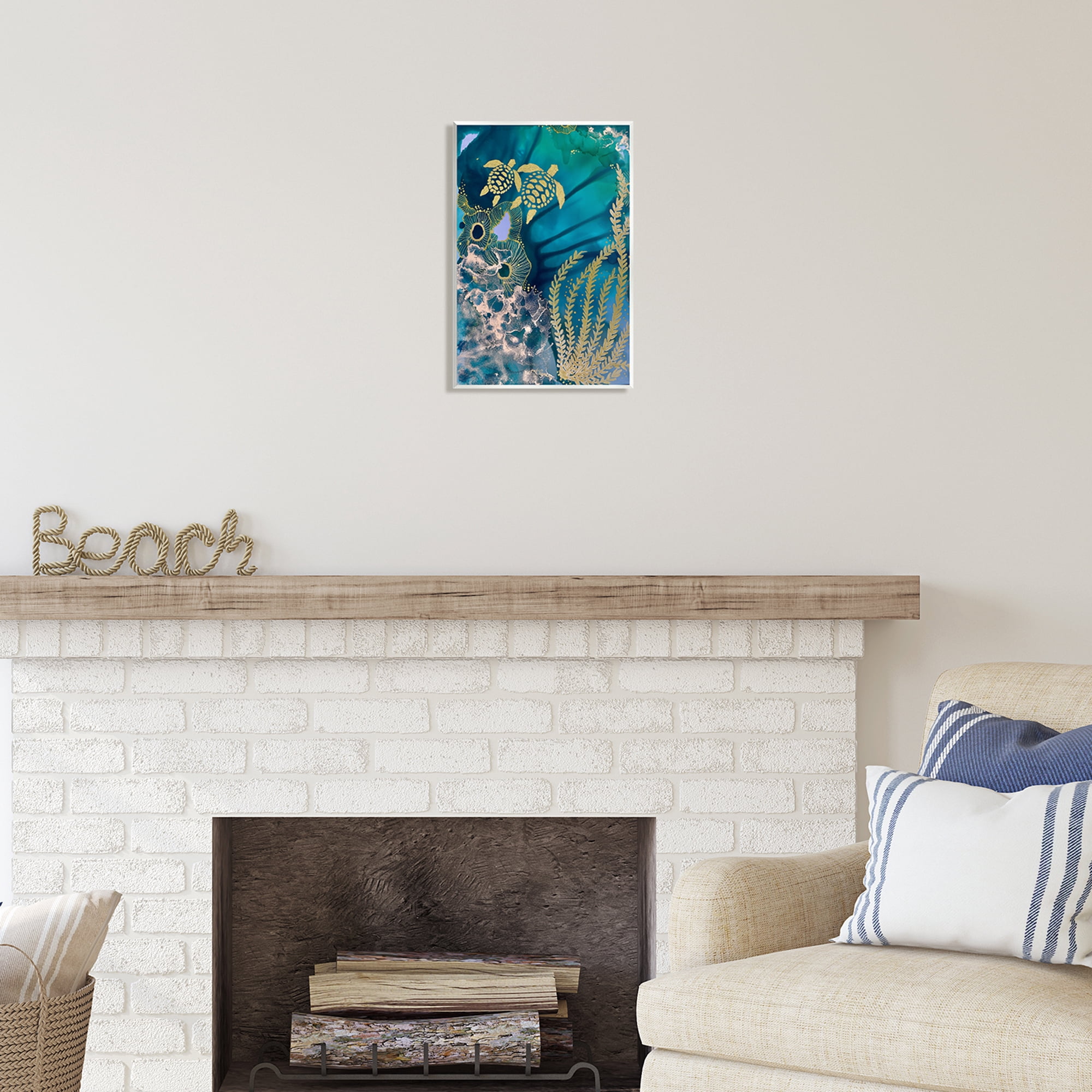Stupell Industries Modern Sea Life Patterns Abstract Painting Unframed Art Print Wall Art, 10 x 15