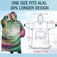 thumbnail image 4 of Oversized Wearable Blanket Hoodie,Colorful Spiral Pattern Sherpa Blanket Hoodie with Super Pockets,Super Warm Fuzzy Pullover for Women & Men, 4 of 6