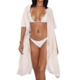 thumbnail image 4 of SEANATIVE Women Long Cardigans Kimono Coverups Open Front Loose Casual Summer Tops Coverup Flowy Lightweight Swimsuit Cover Up Swimwear Beachwear, Pink Floral Skull, 4 of 7