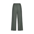 thumbnail image 5 of Women High Waisted Wide Leg Pants Drawstring Elastic Trousers Comfy Straight Leg Long Pants With Pockets, 5 of 5
