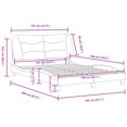 thumbnail image 4 of vidaXL Bed Frame with LED Lights Light Grey 137x190 cm Fabric, 4 of 5