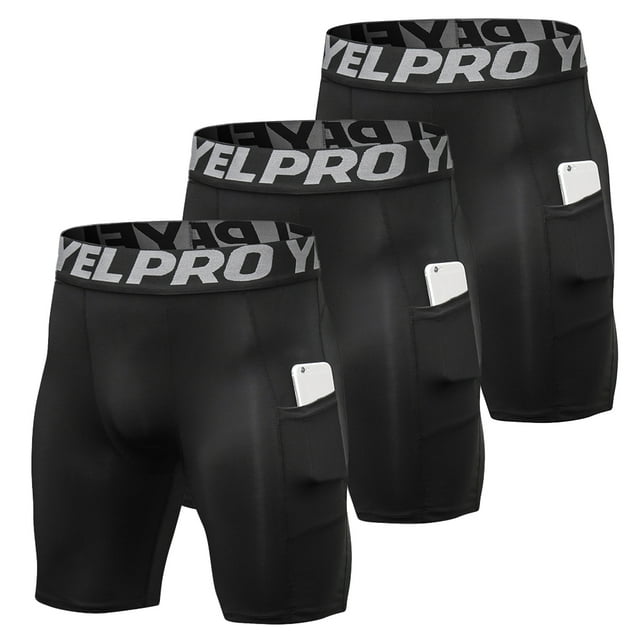 Labymos 3 Pack Men Sports Shorts Active Workout Underwear with Pocket