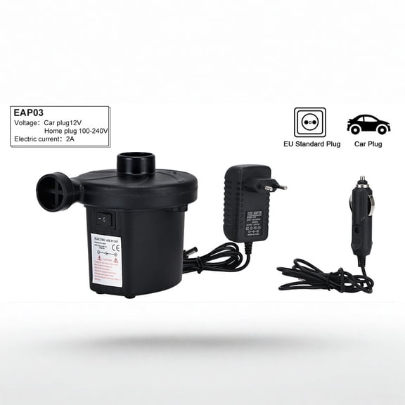 Electric Air Pump for Inflatables Air Mattress Pumps Air Bed Pool Air Pump for Inflatables AC/DC Air Inflator Deflator Float Pumps Car Portable Electric Tire Pump