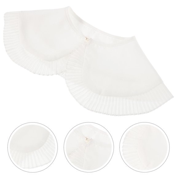 LULULION Stylish White Polyester Fake Collar Shirt for Women's Versatile Fashion Accessory Size 14.5
