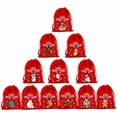 thumbnail image 4 of 12pcs Plush Christmas Drawstring Bags For Small Gifts And DIY Crafts, Perfect For Holiday Parties And Family Gatherings, 4 of 5