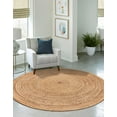thumbnail image 4 of Unique Loom Braided Jute Luxe Collection Area Rug (10' 2" Round Natural), 4 of 12