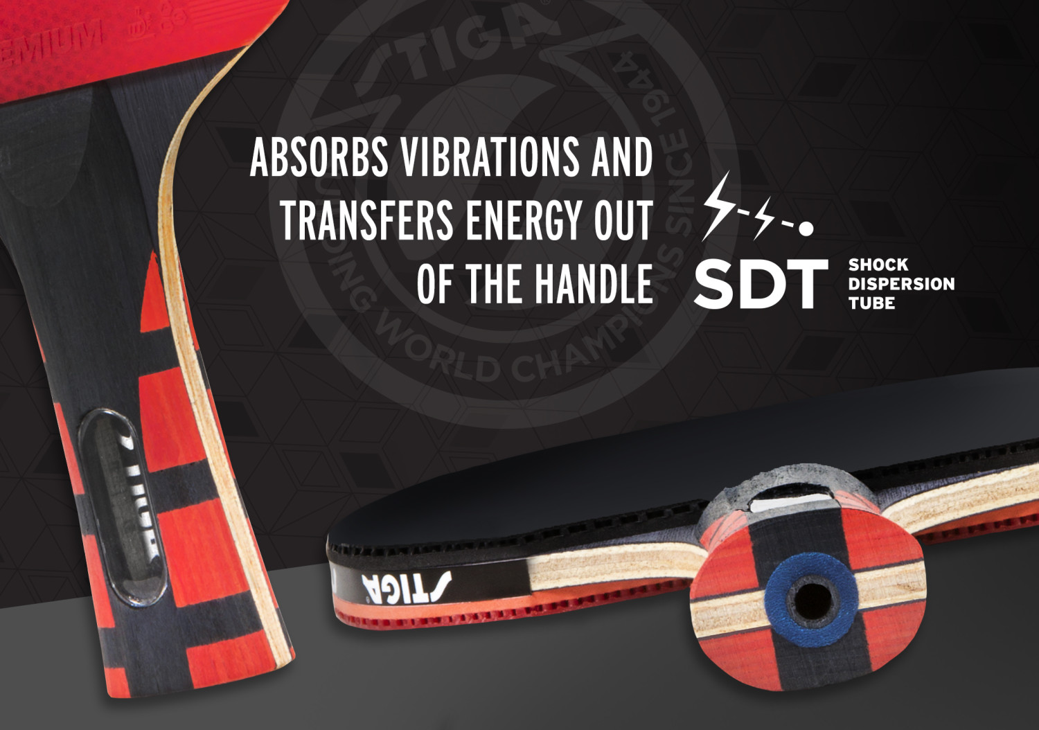 STIGA Evolution Performance-Level Table Tennis Racket Made with Approved Rubber for Tournament Play - image 4 of 15