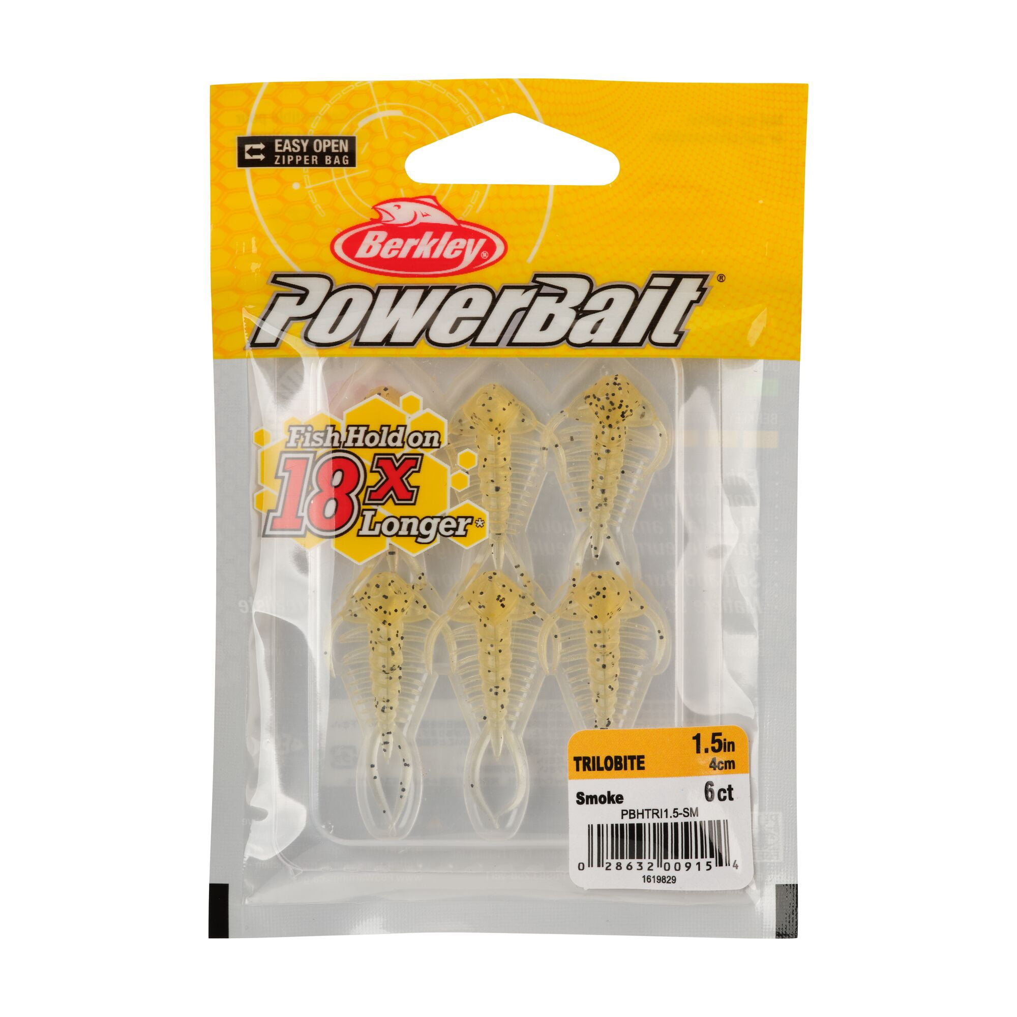 Berkley PowerBait® Trilobite, 1.5 in, Creatures, Smoke (6 Count)