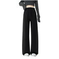thumbnail image 2 of Pregnant Women's Pants Wide Leg Adjustable Drawstring Stretch Pants - Floral Waist Maternity Trousers with Flowy Fabric, Limited Time Offer Under 10 Dollars, 2 of 3