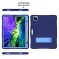 thumbnail image 6 of iPad Pro 11 inch 2nd Generation 2020 Case with PET Screen Protector, Kids Case For iPad Pro 11 2020 + Pencil Holder, Heavy Duty Rugged Dropproof Shockproof Case Kickstand Protective Cover, Navy+Blue, 6 of 7