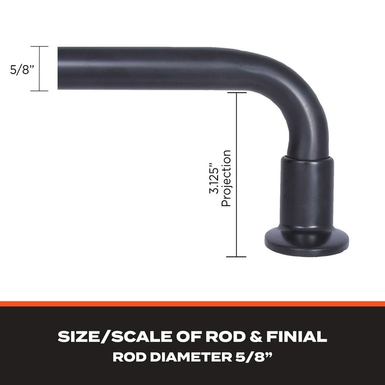 Wraparound Blackout Curtain Rod, 28-48 Inches, Black photo 6