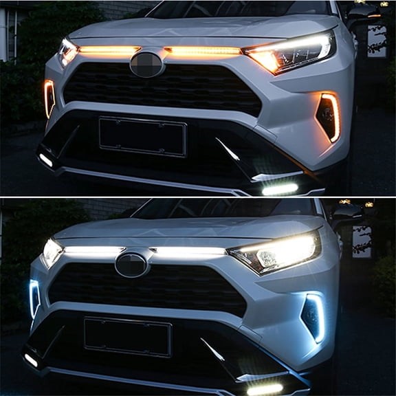 Pair Front LED fits Toyota RAV4 2019-2021 DRL Turn Signals Lamp White Amber Light