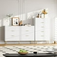 thumbnail image 7 of Home Fluted Wood Dresser 5 Drawers Dresser for Bedroom, Modern Chest of Drawers, Tall White Dresser with Gold Handle, Wood Drawer Organizer for Bedroom, Living Room, Hallway, Entryway, 7 of 7