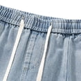 thumbnail image 5 of Ftwytp Denim Shorts Y2K Cargo Jeans for Men Casual Drawstring Baggy Streetwear Jorts Jeans Shorts Cargo Trousers Wide Leg Denim Shorts Oversized Jeans with Pockets, 5 of 8