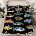thumbnail image 2 of jejeloiu Fishing And Hunting Full Size Sheets,Rustic Farmhouse Cabin Bed Sheets,Colorful Lake Fish Sheet Sets For Teens Boys,Breathable Home Decor,4 Pieces, 2 of 7