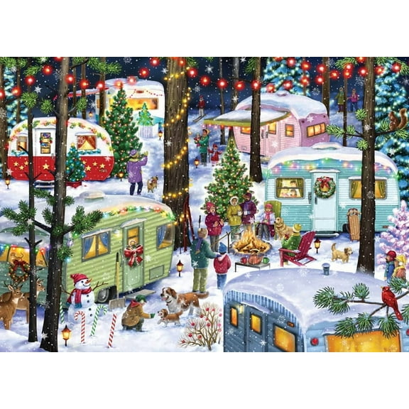 Camping for Christmas Jigsaw Puzzle 1000 Piece