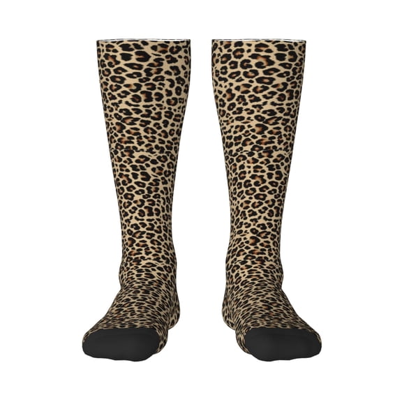 Rateoe Leopard Print-1 Pattern Women’s Knee High Crew Socks,Trouser Socks Comfortable, Breathable, Moisture-Wicking and Soft