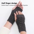 thumbnail image 5 of 2 pares de guantes sin dedos, guantes cálidos para protectores de muñeca para mujer, guantes cálidos para guantes de invierno para mujer, guantes de punto para escribir con medio dedo -2 colores, 5 of 5
