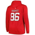 thumbnail image 3 of Men's Profile Jack Hughes Red New Jersey Devils Big & Tall Name & Number Pullover Hoodie, 3 of 3
