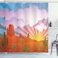thumbnail image 1 of Ambesonne Cactus Shower Curtain, Abstract Desert Sunset, 69"Wx70"L, Multicolor, 1 of 3