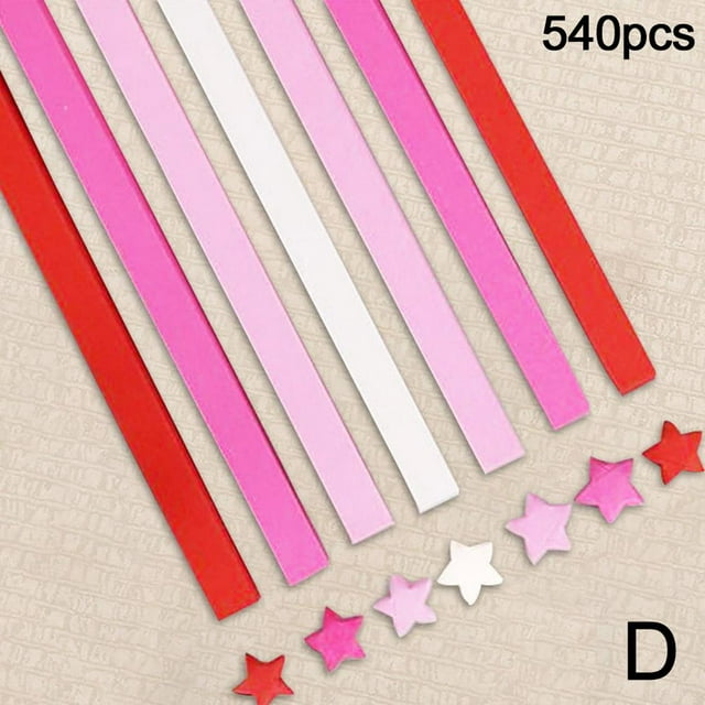 540 Sheets Origami Stars Papers Double Sided Lucky Colorful Star Strips 27 Colors Decor Folding P4s9