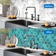 thumbnail image 3 of DEWOO 10-Sheet Hexagon Peel and Stick Backsplash for Kitchen,Premium 3D Self Adhesive Wall Tiles, Large Stick on Tiles for Kitchen, Bathroom, Car Camper(Blue,12"×12"), 3 of 11
