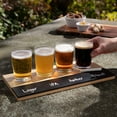 thumbnail image 6 of Beer Tasting Flight Sampler Board - Set Includes Four 6 oz Pilsner Craft Brew Glasses & Wooden Paddle w Chalkboard - Great for Father' Day, Game Nights & Taste Testing Ales, 6 of 6