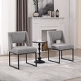 thumbnail image 4 of Zesthouse 18.3" Modern Dining Chairs Set of 4, Linen Fabric Dining Room Chairs with High Back and Metal Legs, Armless Upholstered Side Chair for Dining Room Kitchen, Gray, 4 of 10