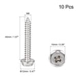 thumbnail image 2 of Phillips Hex Washer Self Tapping Screws, M6 x 40mm 304 Stainless Steel Hex Flange Sheet Metal Screw 10pack, 2 of 4