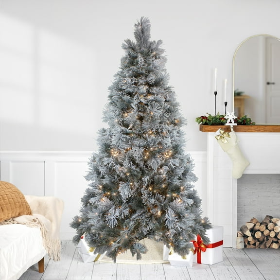 Northlight 7.5' Prelit Artificial Christmas Tree LED Black Spruce - Clear Lights
