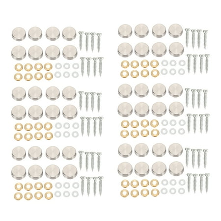 

16 mm Stainless Steel Mirror Nails Screw Cap (48 Pieces)